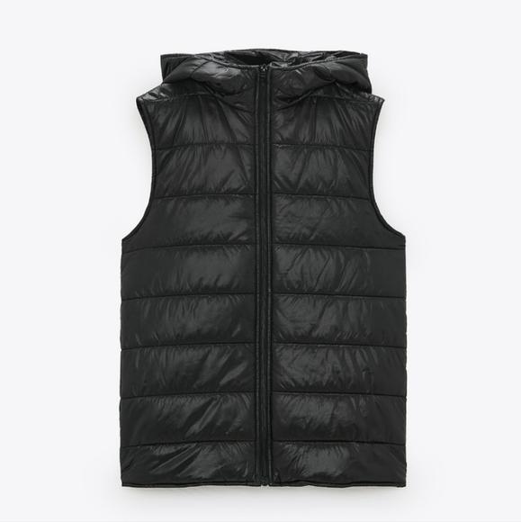 ZARA Black 2-in-1 Wool Blend Coat Quilted Puffer Combo‎ S - Picture 6 of 9